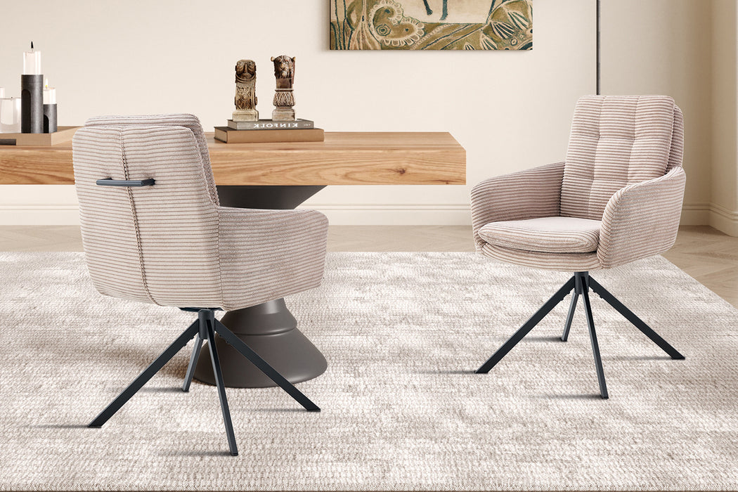 Stoel 'Luna' Draaibaar tot 0 Corduroy Fabb Hyper 38 Zand (2 per doos)