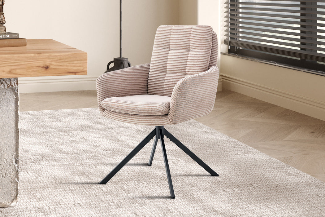 Stoel 'Luna' Draaibaar tot 0 Corduroy Fabb Hyper 38 Zand (2 per doos)