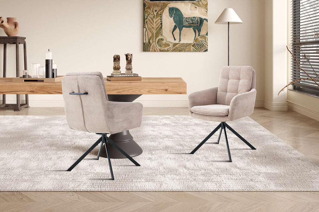 Stoel 'Luna' Draaibaar tot 0 Corduroy Fabb Hyper 38 Zand (2 per doos)