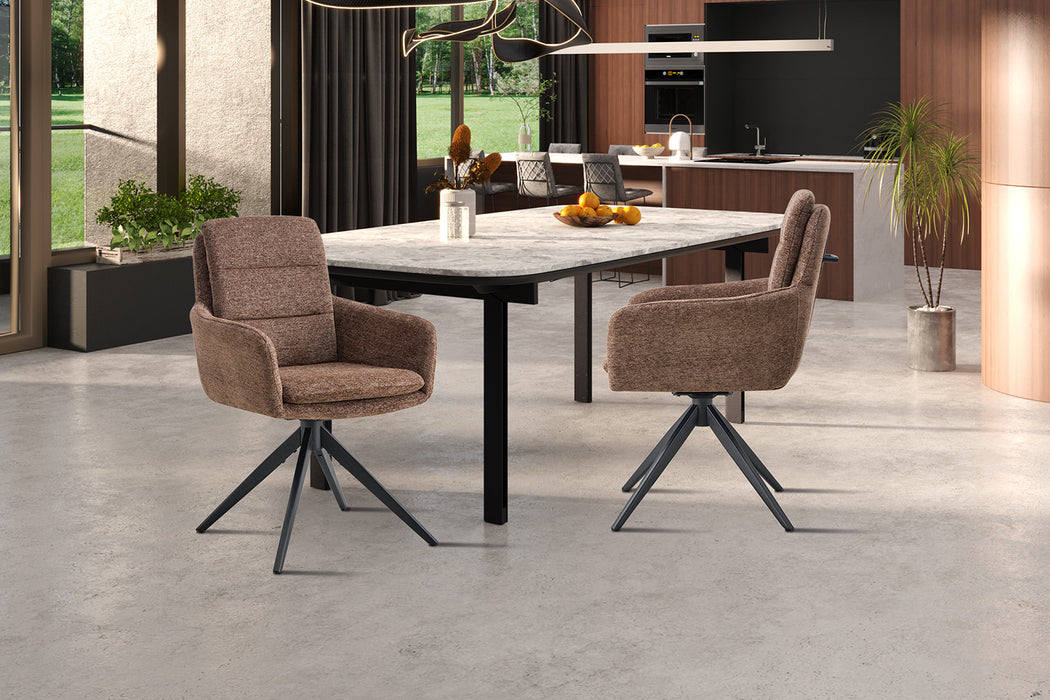 Stoel 'Lisold' Draaibaar tot 0 Stof Fabb Raven 45 Bruin (2 per doos)