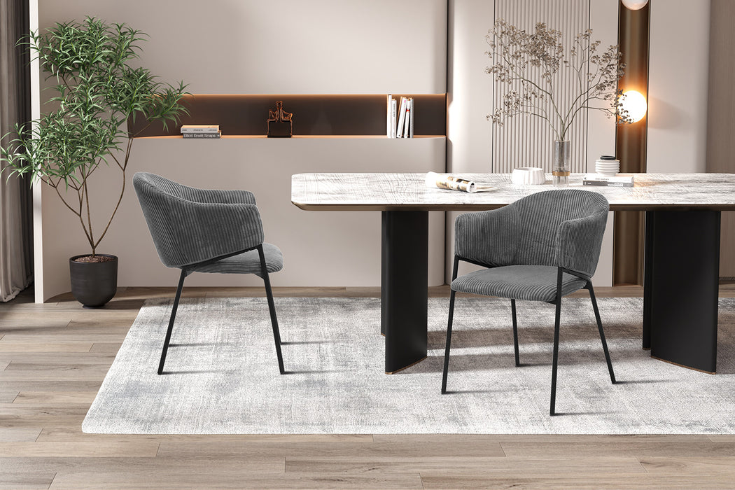 Stoel 'Hugo' Corduroy Donkergrijs (2 per doos)