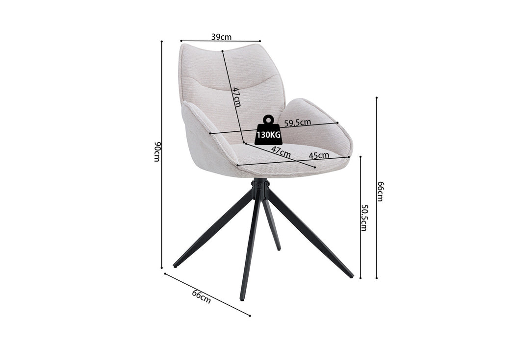 Stoel 'Mahi' Draaibaar tot 0 Stof Ote Share 101 Beige (2 per doos)