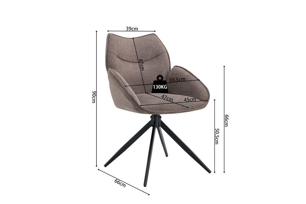 Stoel 'Mahi' Draaibaar tot 0 Stof Ote Share 400 Peper (2 per doos)