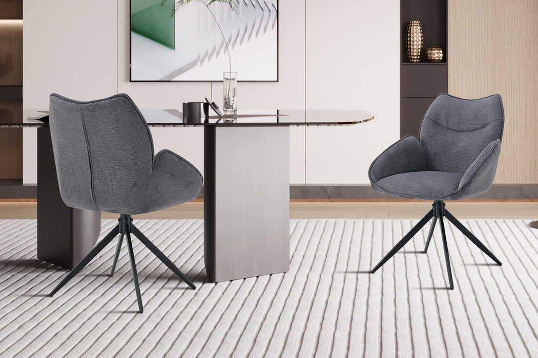 Stoel 'Mahi' Draaibaar tot 0 Stof Ote Share 456 Donkergrijs (2 per doos)