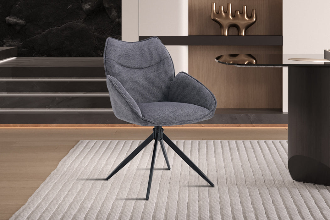 Stoel 'Mahi' Draaibaar tot 0 Stof Ote Share 456 Donkergrijs (2 per doos)