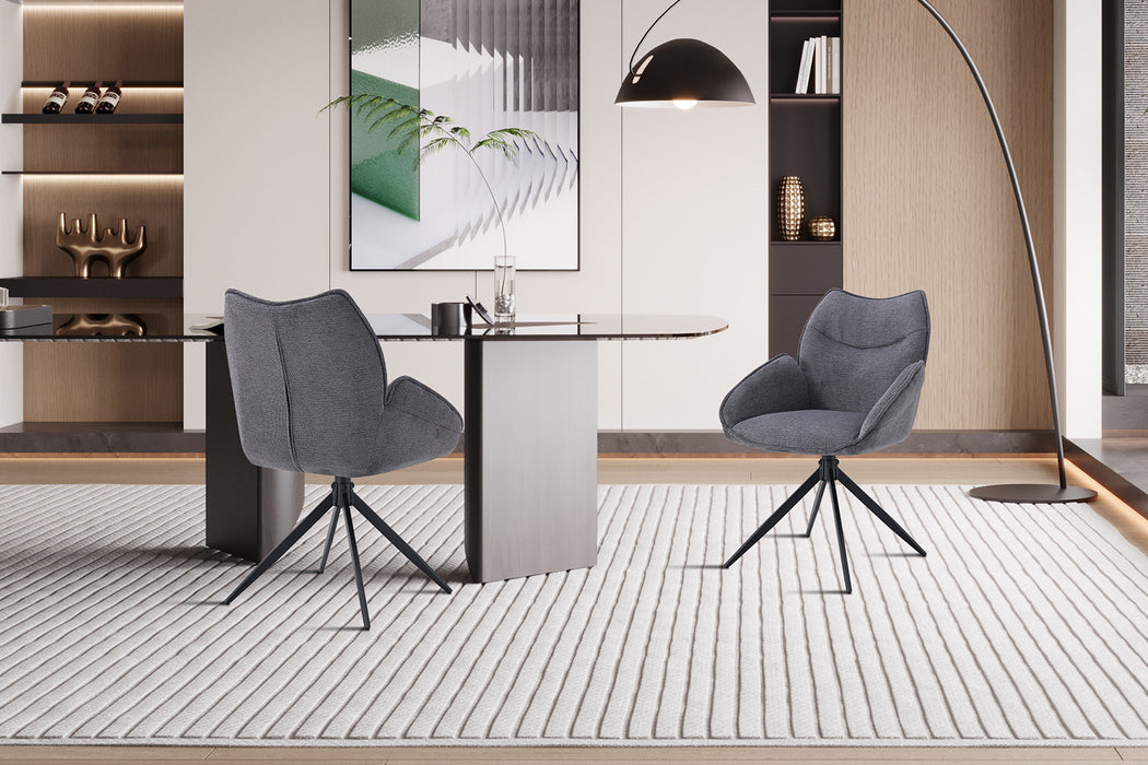 Stoel 'Mahi' Draaibaar tot 0 Stof Ote Share 456 Donkergrijs (2 per doos)