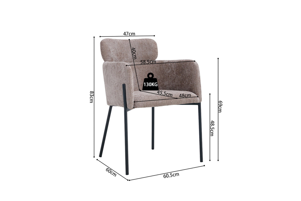 Stoel 'Naomi' Stof Zand (2 per doos)