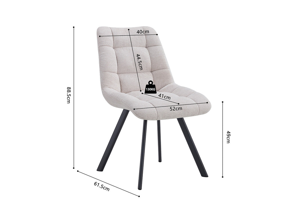 Stoel 'Lizzy' Stof Ote Share 101 Beige (2 per doos)