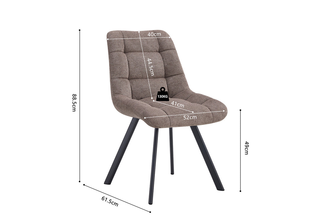 Stoel 'Lizzy' Stof Ote Share 400 Peper (2 per doos)