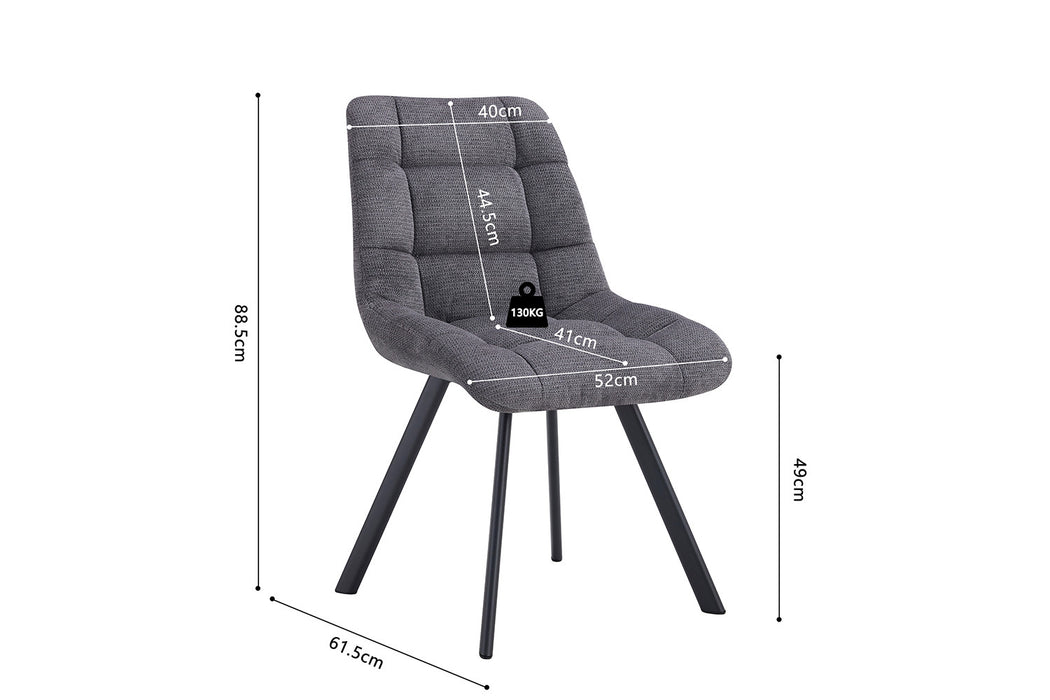 Stoel 'Lizzy' Stof Ote Share 456 Donkergrijs (2 per doos)