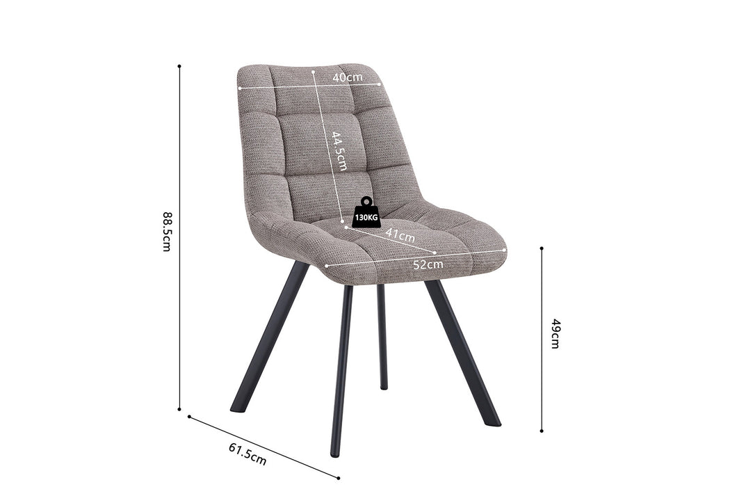 Stoel 'Lizzy' Stof Ote Share160 Lichtgrijs (2 per doos)