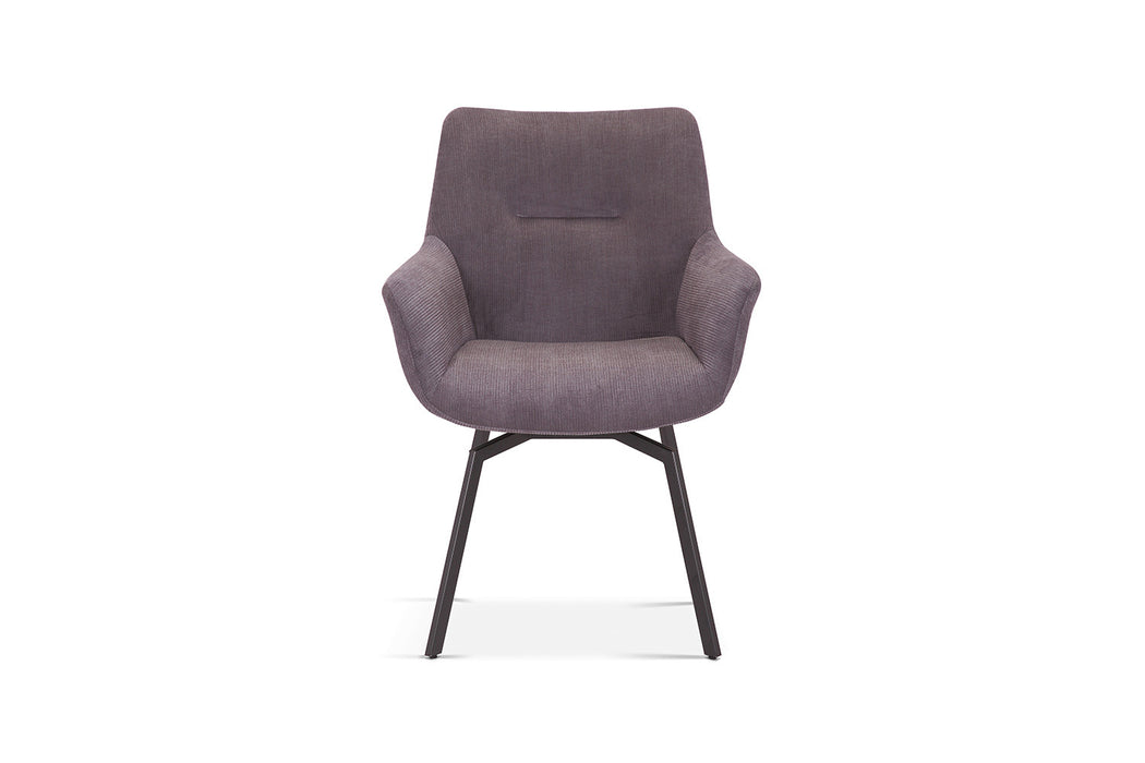 PROMO - Stoel 'Modest' Draaibaar Ribfluweel Grijs (1 per doos)