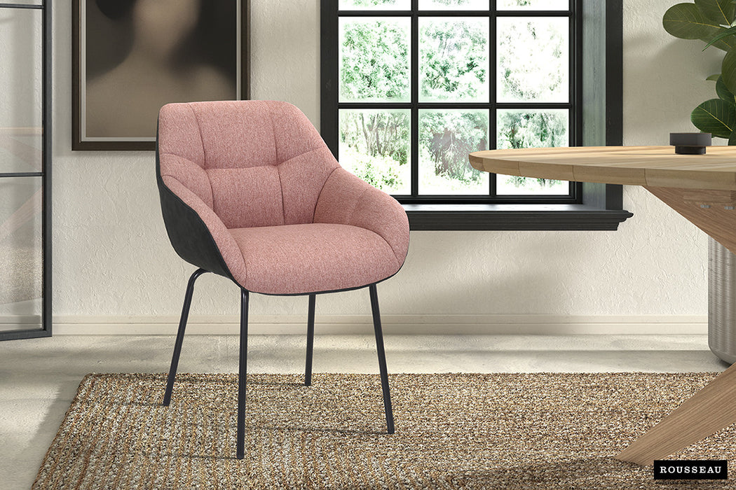 SALE - Stoel 'Sem' Stof Roze Rug PU Donkergrijs (2 per doos)