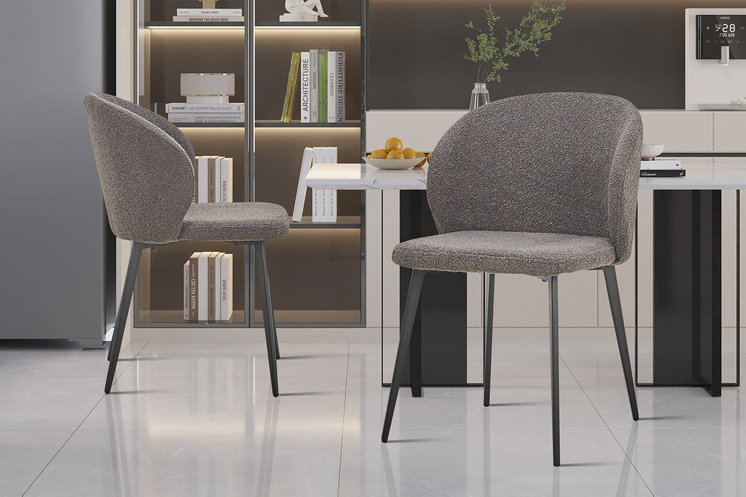 SALE - Stoel 'Toledo' Bouclé Grijs (2 per doos)