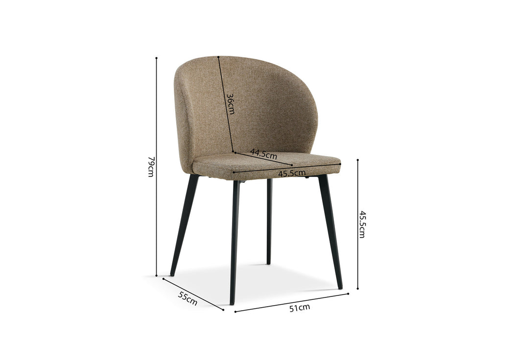 Stoel 'Toledo' Stof Zand (2 per doos)