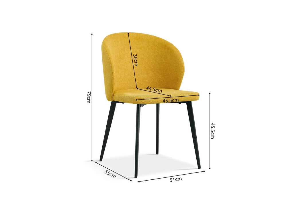 Stoel 'Toledo' Stof Geel (2 per doos)