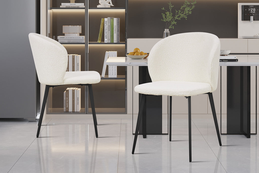 Stoel 'Toledo' Bouclé Wit (2 per doos)