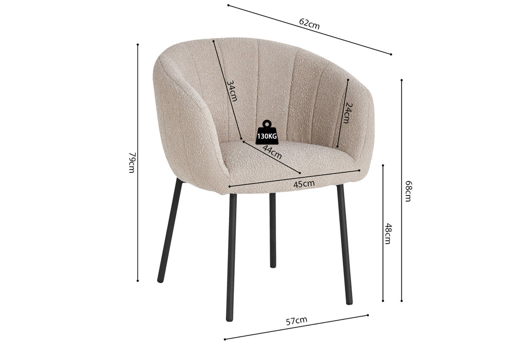Stoel 'Sevilla' Bouclé Zand (2 per doos)