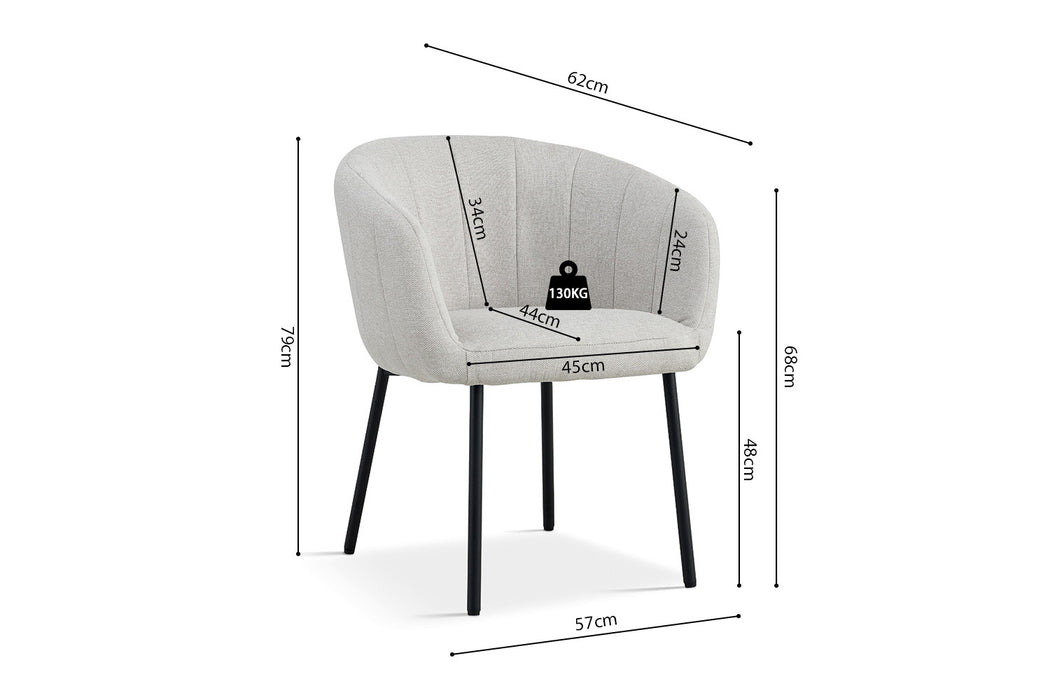 Stoel 'Sevilla' Stof Beige (2 per doos)