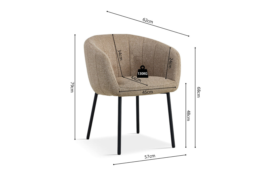 Stoel 'Sevilla' Stof Zand (2 per doos)