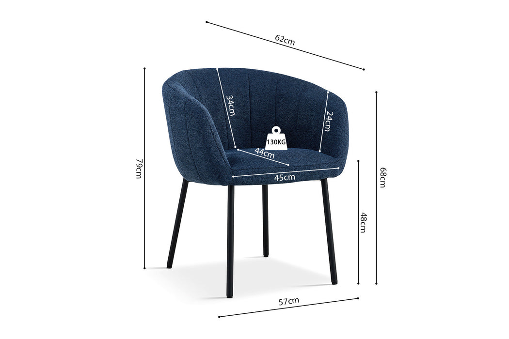 SALE - Stoel 'Sevilla' Stof Blauw (2 per doos)