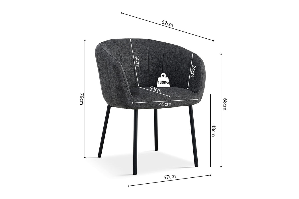 Stoel 'Sevilla' Stof Donkergrijs (2 per doos)