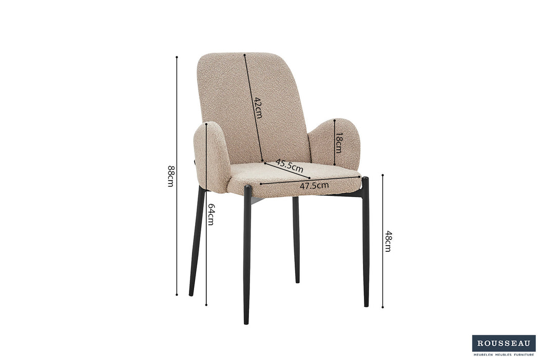 Stoel 'Bilbao' Bouclé Zand (2 per doos)