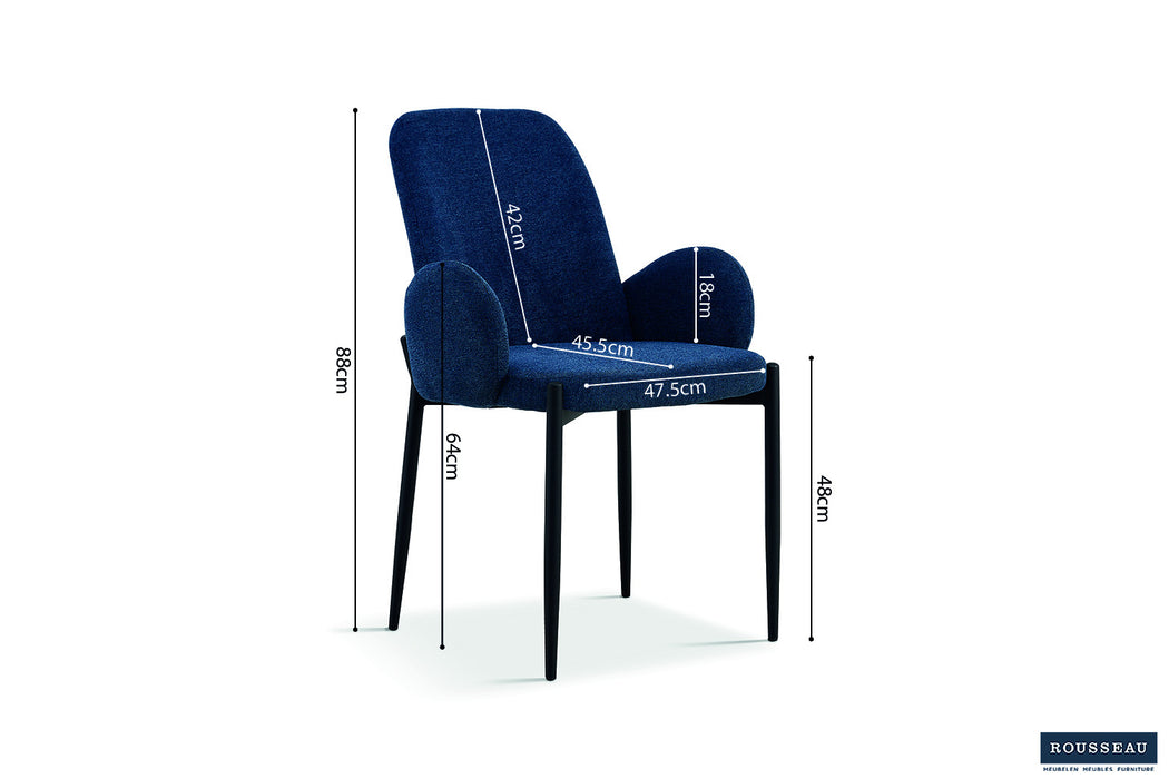 SALE - Stoel 'Bilbao' Stof Blauw (2 per doos)