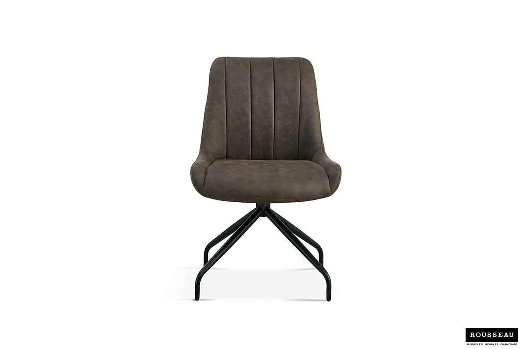 Stoel 'Avila' Draaibaar Stof Bruin Grijs (2 per doos)