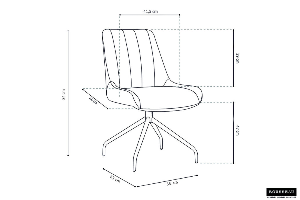 Stoel 'Avila' Draaibaar Stof Bruin Grijs (2 per doos)