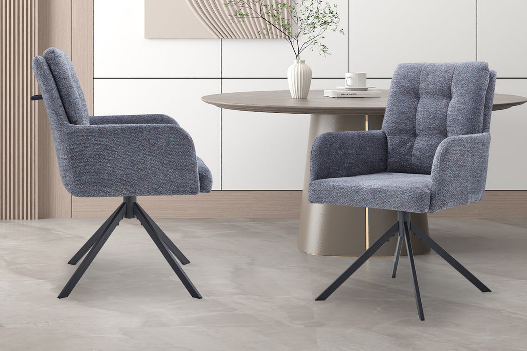 Stoel 'Granada' Draaibaar tot 0 Stof Davis Bliss 75-73 Donkergrijs (2 per doos)