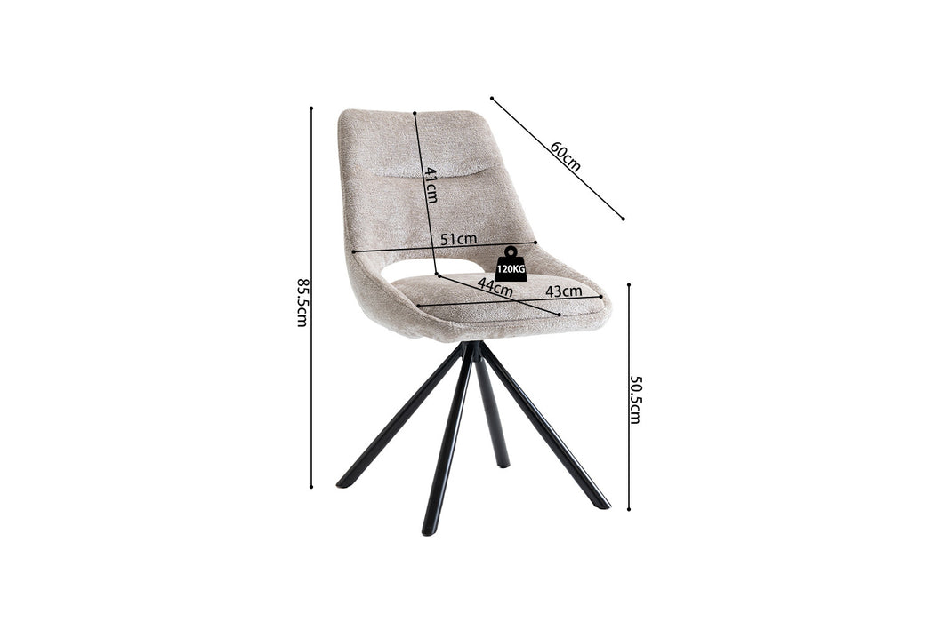 Stoel 'Dante' Stof Beige (2 per doos)