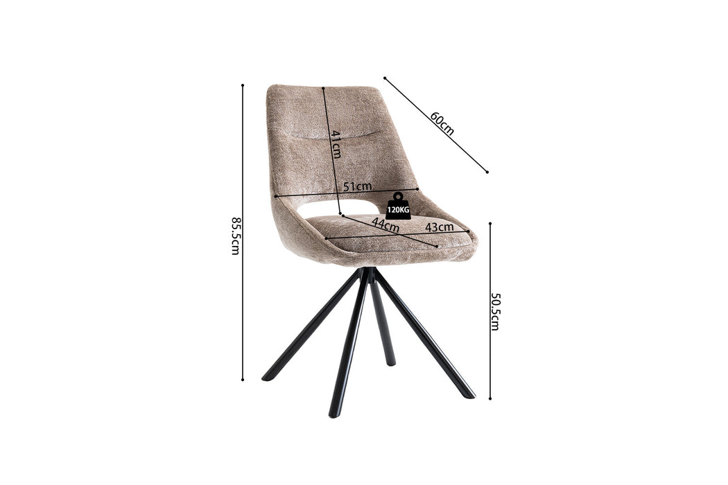 Stoel 'Dante' Stof Taupe (2 per doos)