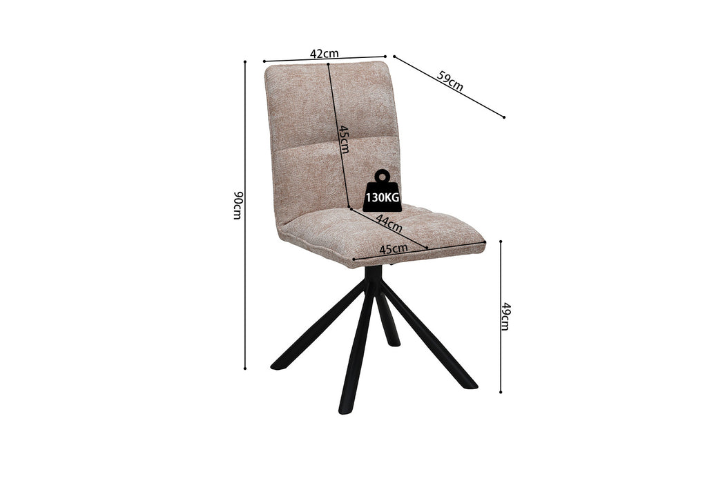 Stoel 'Jack' Draaibaar tot 0 Stof Zand (2 per doos)