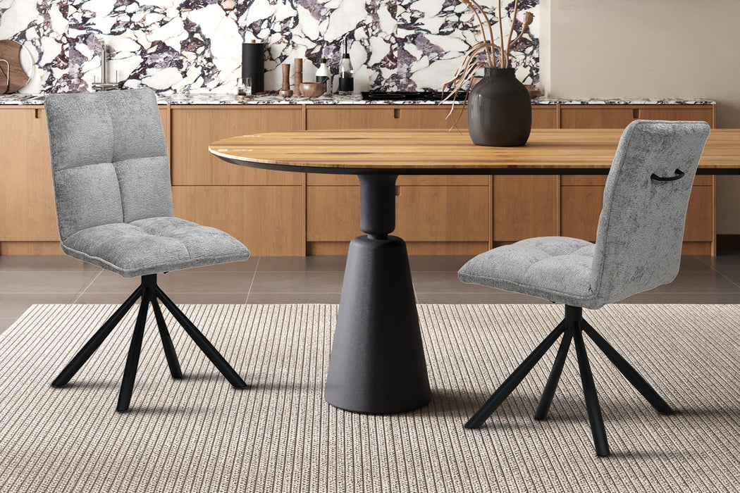 Stoel 'Jack' Draaibaar tot 0 Stof Lichtgrijs (2 per doos)