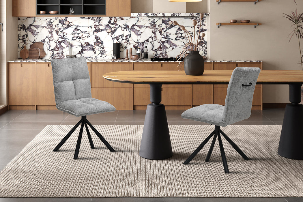 Stoel 'Jack' Draaibaar tot 0 Stof Lichtgrijs (2 per doos)