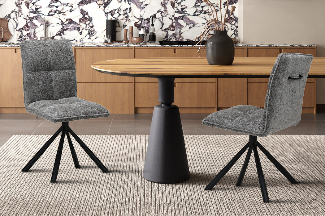 Stoel 'Jack' Draaibaar tot 0 Stof Grijs (2 per doos)