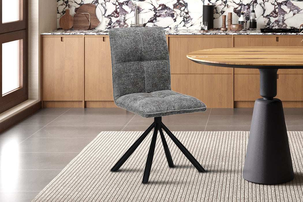 Stoel 'Jack' Draaibaar tot 0 Stof Grijs (2 per doos)