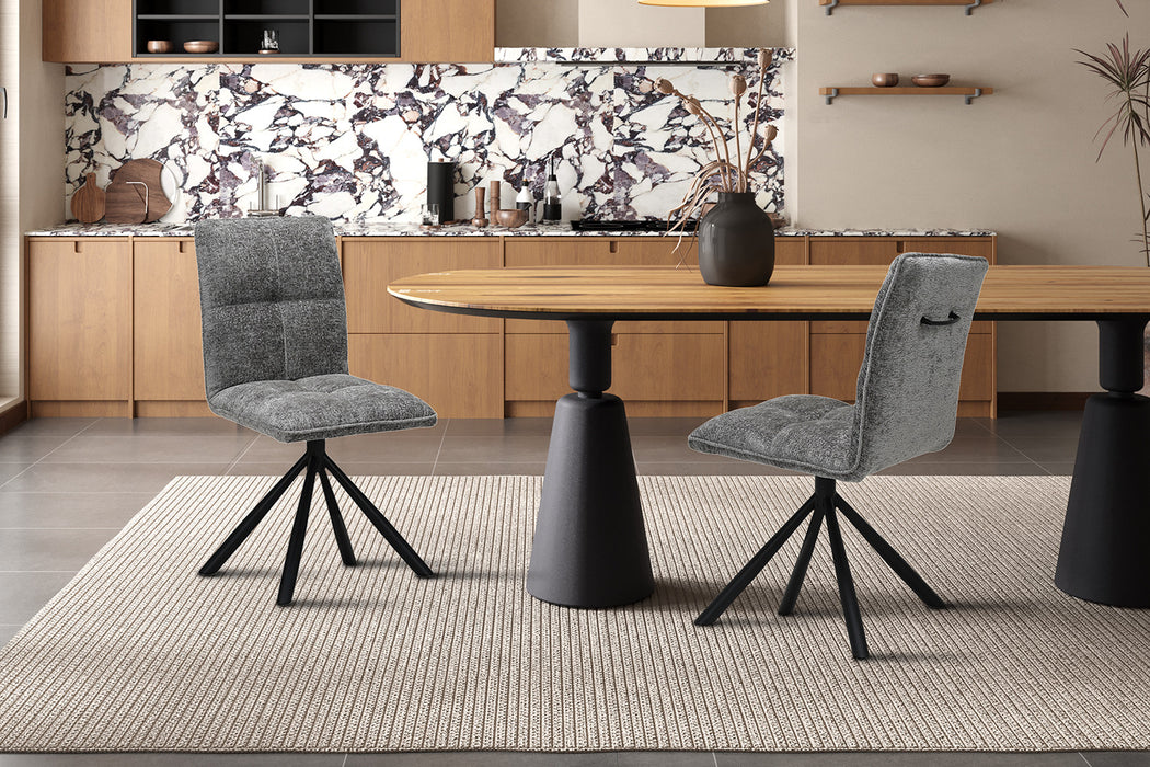 Stoel 'Jack' Draaibaar tot 0 Stof Grijs (2 per doos)