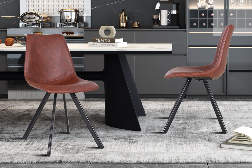 Stoel 'Emma' PU Donkerbruin (2 per doos)