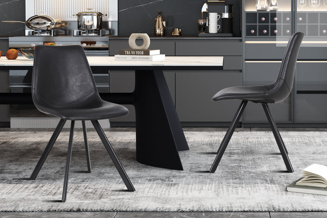 Stoel 'Emma' PU Zwart (2 per doos)