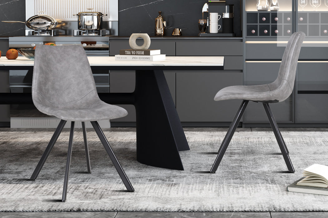 Stoel 'Emma' PU Donkergrijs (2 per doos)