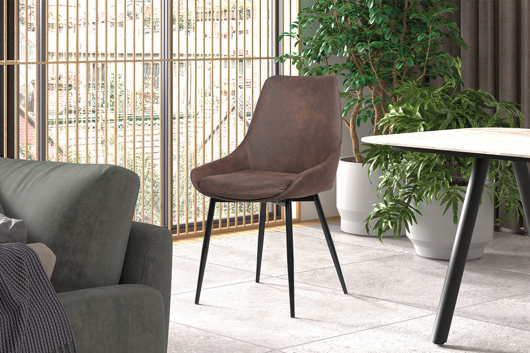 Stoel 'Mirano' Micro fiber PU Bruin (2 per doos)