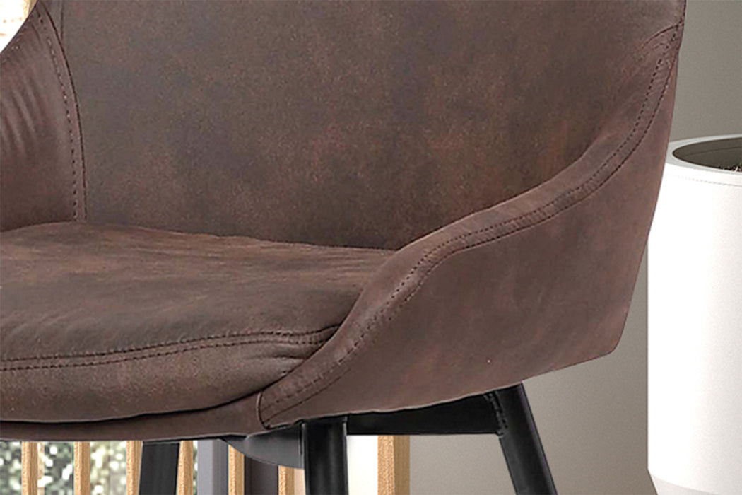 Stoel 'Mirano' Micro fiber PU Bruin (2 per doos)