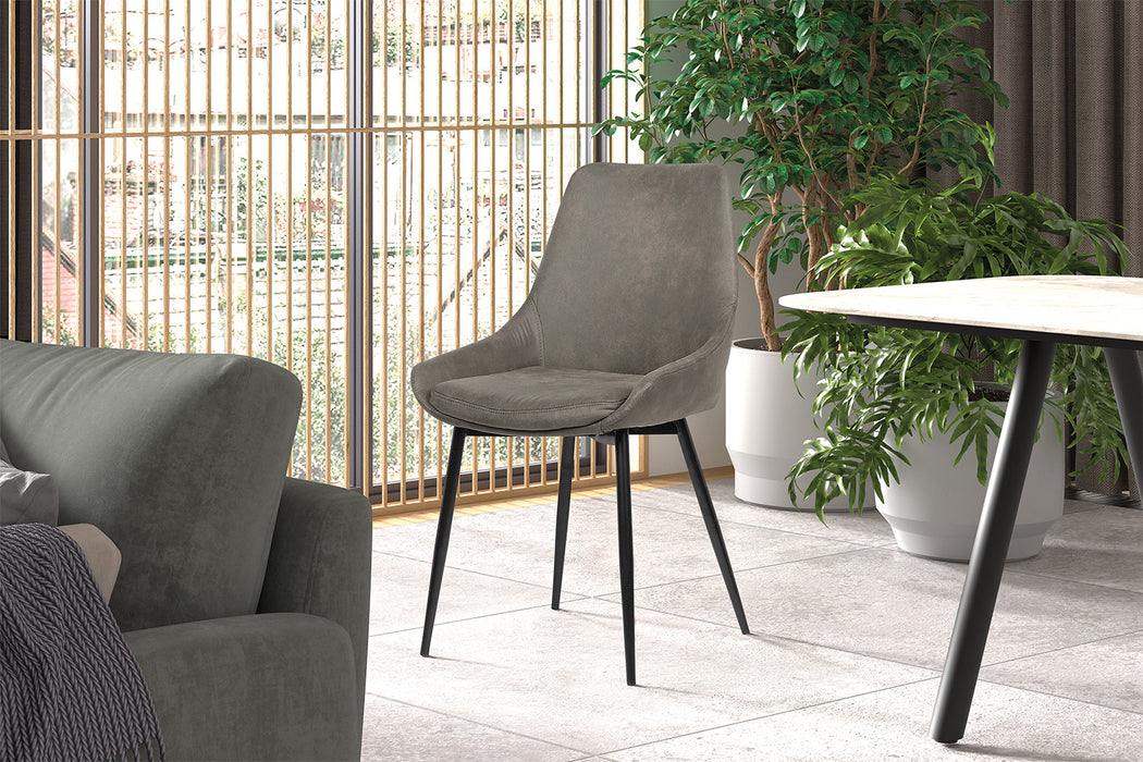 Stoel 'Mirano' Micro fiber PU Grijs (2 per doos)