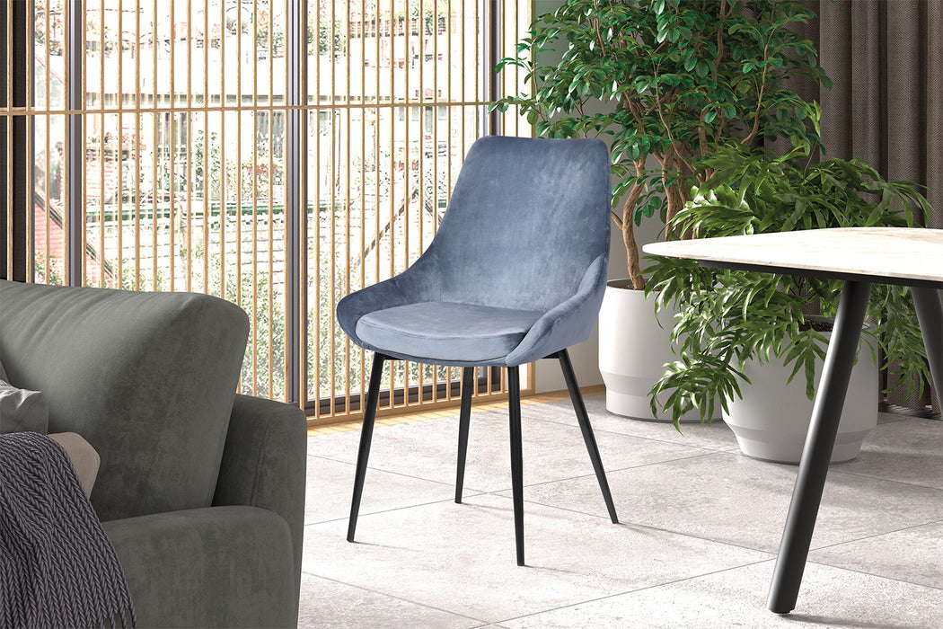 Stoel 'Mirano' Fluweel Blauw (2 per doos)