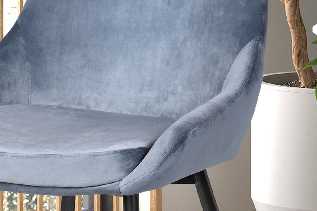 Stoel 'Mirano' Fluweel Blauw (2 per doos)