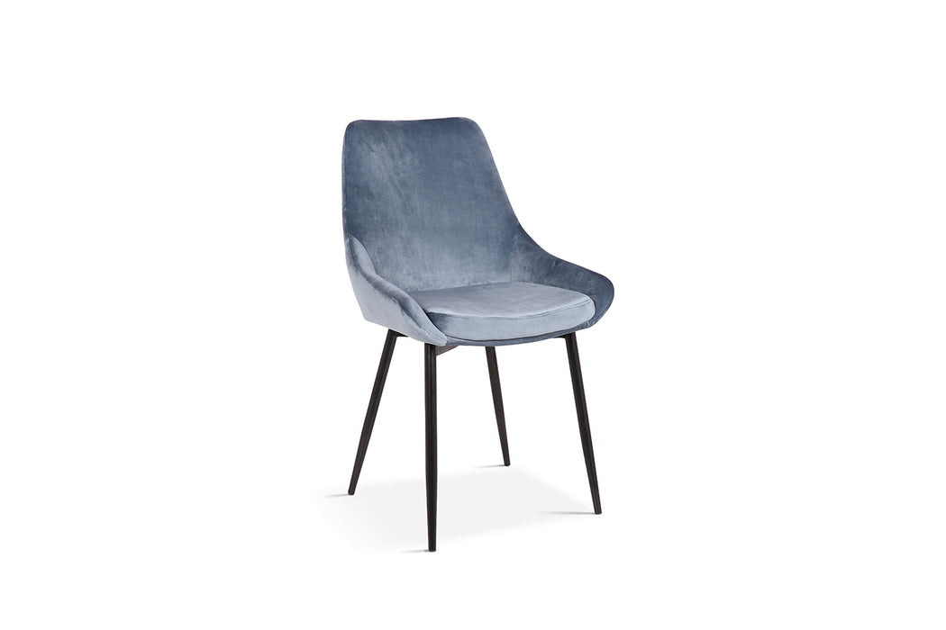 Stoel 'Mirano' Fluweel Blauw (2 per doos)