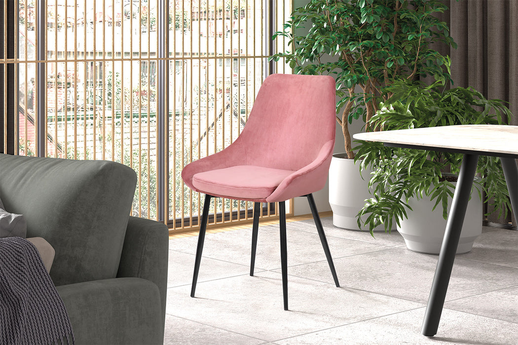 Stoel 'Mirano' Fluweel Roze (2 per doos)