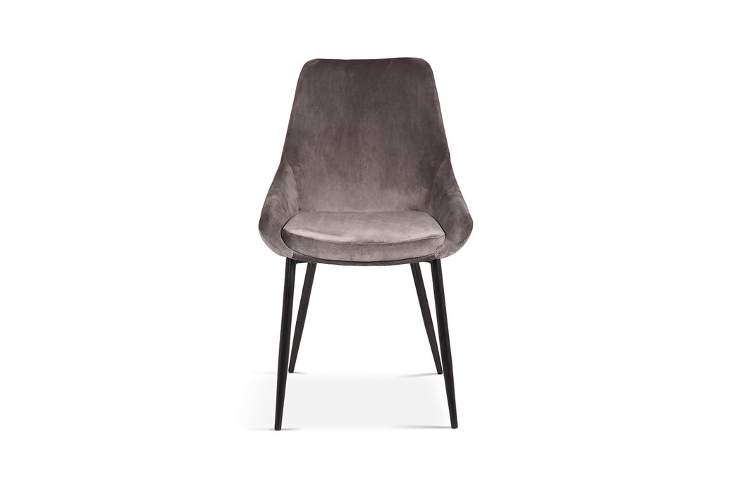 PROMO - Stoel 'Mirano' Fluweel Grijs (2 per doos)